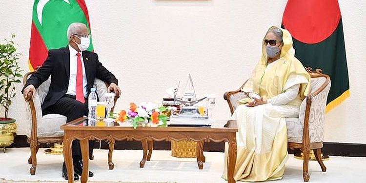 দ্বিপক্ষীয় বৈঠকে প্রধানমন্ত্রী ও মালদ্বীপের রাষ্ট্রপতি