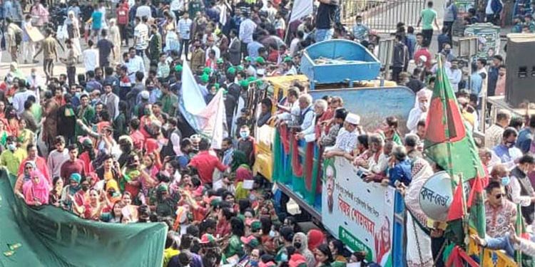 আওয়ামী লীগের বিজয় শোভাযাত্রা শুরু