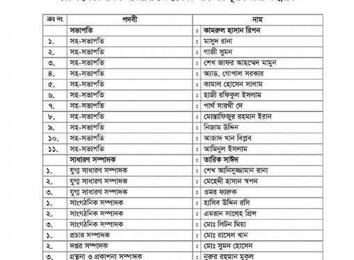 হাসিব উদ্দিন রসি ঢাকা মহানগর দক্ষিণ স্বেচ্ছাসেবক লীগের সাংগঠনিক সম্পাদক নির্বাচিত