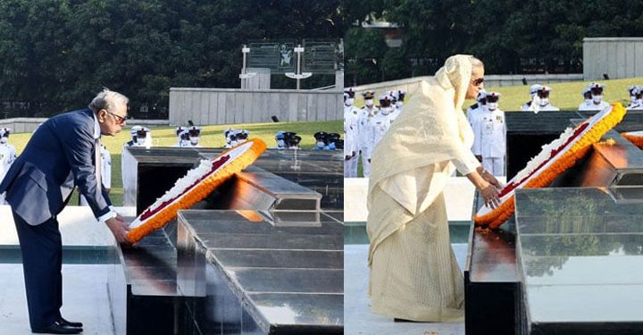 শিখা অনির্বাণে রাষ্ট্রপতি-প্রধানমন্ত্রীর শ্রদ্ধা